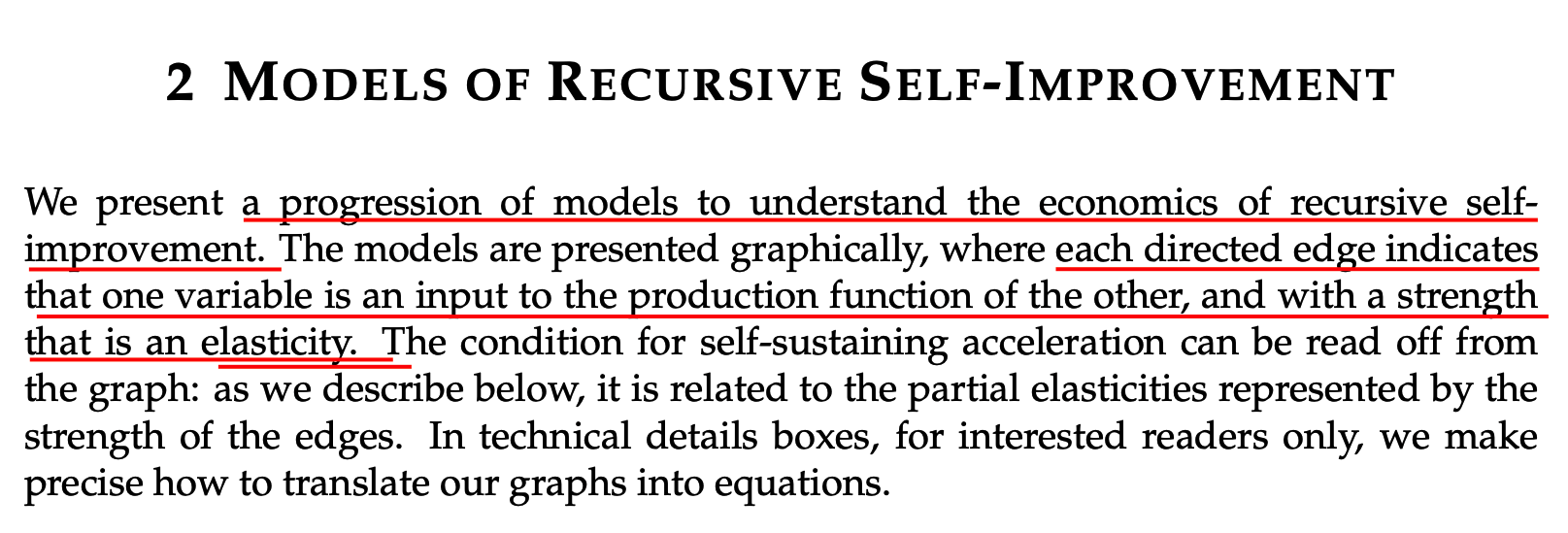 The paper introduces a progression of graphical models of recursive self-improvement
